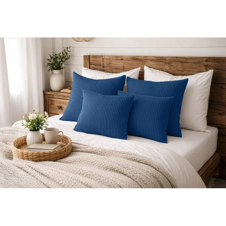 Amilian Dekokissen Sofakissen 4er Set mit Füllung - 2x 45x45 + 2x 35x45 cm, Hotelverschluss, waschbar, formstabil – Bild 1
