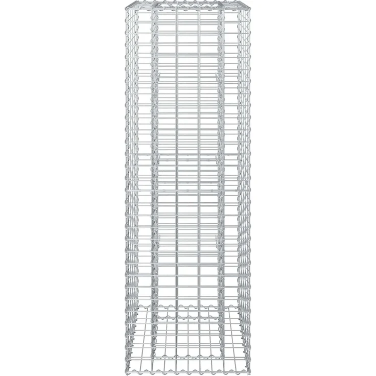 vidaXL Gabionen Hochbeet Silber 50 x 50 x 150 cm Verzinkter Stahl 42033332 – Bild 6