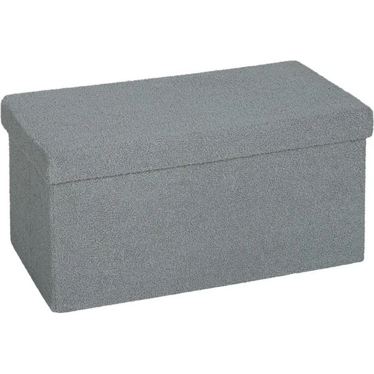 HOMCOM Sitzbank mit Stauraum faltbar Polsterbank mit Samtoptik (Sitztruhe, 1-St, Truhenbank), für Wohnzimmer Schlafzimmer Flur 76 x 38 x 38 cm, Dunkelgrau – Bild 4