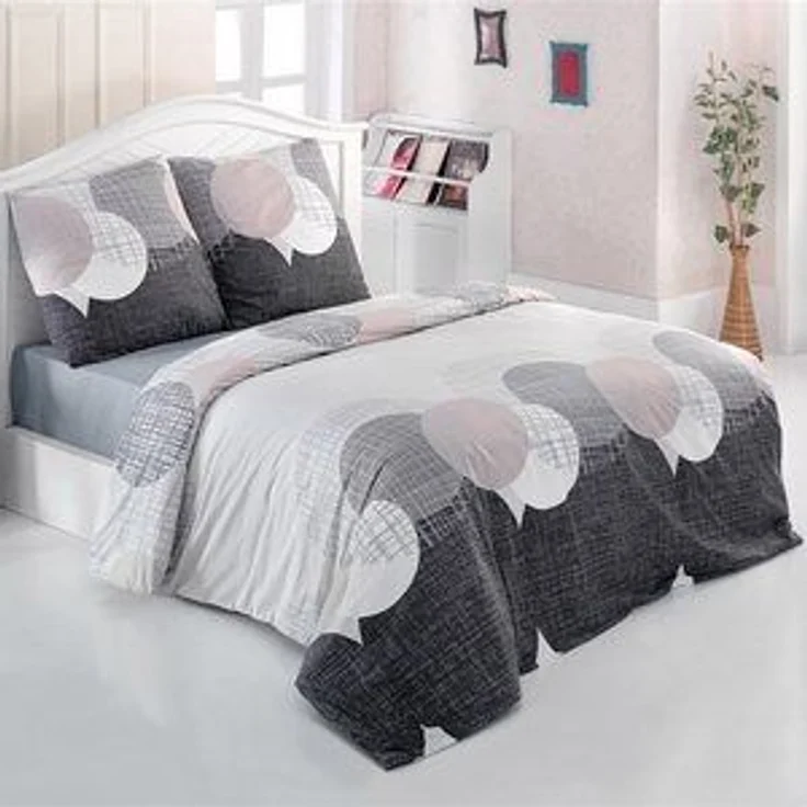 Buymax Bettwäsche Jadore, Renforce, 3 teilig, Bettbezug-Set 200x220 cm 100% Baumwolle Reißverschluss Grau Anthrazit – Bild 6
