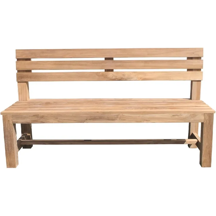 Premium Massiv Teak Sitzbank Holzbank Teakbank Parkbank Gartenbank natur 150cm