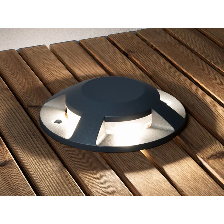 KONSTSMIDE No. 7878-370 Outdoor Bodeneinbaustrahler LED 12W anthrazit 4-Wege