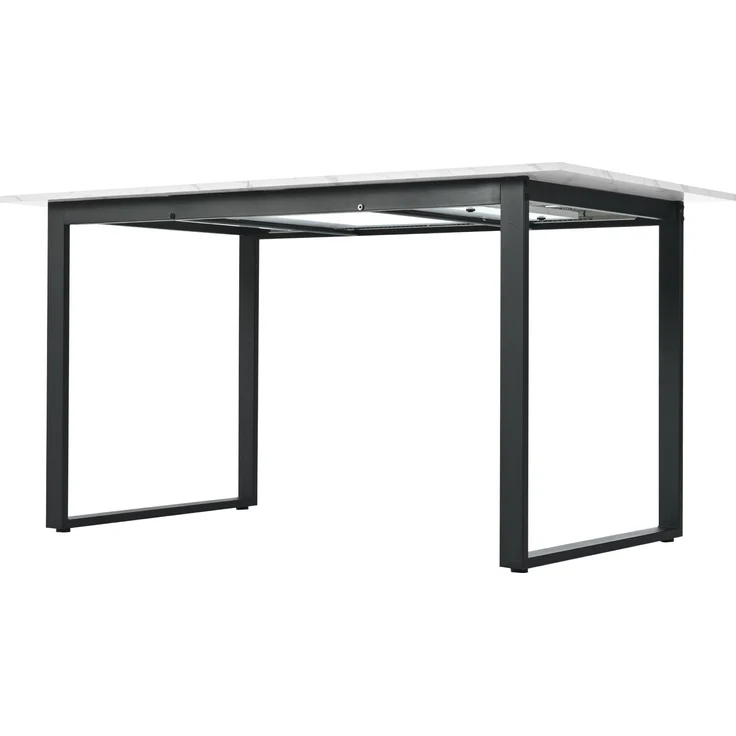 Esstisch 140/180x80x75 cm aus MDF mit Marmoroptik – modernes Design mit Metallgestell – Bild 9