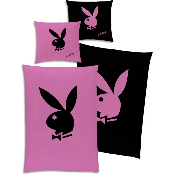 BERONAGE Wendebettwäsche Playboy Bunny Bettwäsche Linon / Renforcé, 100% Baumwolle, 2 teilig, 135x200 + 80x80 cm – Bild 3