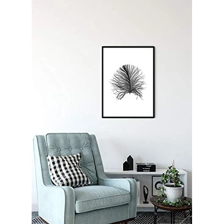 Komar Feather White Wandbild,Poster 50x70 cm,Seidenmatter Kunstdruck, ohne Rahmen, hochwertiges Fotopapier, Lichtbeständig, für Wohnzimmer und Schlafzimmer – Bild 4
