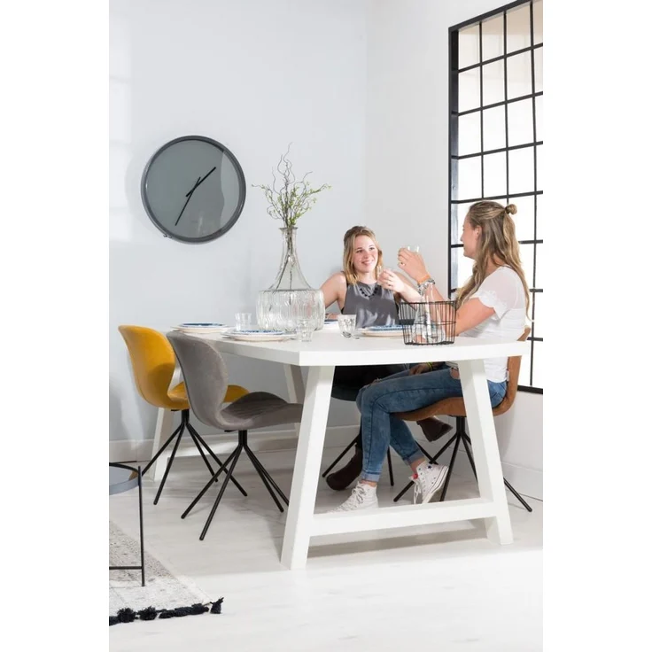 Zuiver Esszimmerstuhl OMG im 2er-Set, brauner Stoffbezug mit schwarzem Eisengestell, Wohnzimmer – Bild 6