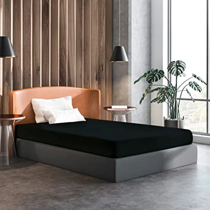 HSC Home-Style-Creation GmbH Spannbettlaken Multifunktions-Spannbettlaken für Boxspring- und Wasserbetten, 100% Baumwolle, Gummizug: rundum, (1 Stück), Mit Rundumgummi für Matratzen bis 50 cm Höhe – Bild 3