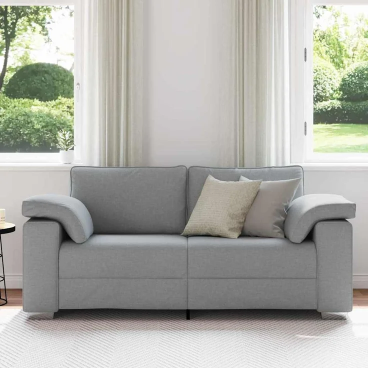 vidaXL Zweisitzer-Sofa Hellgrau 180 cm Stoff 4105227 – Bild 3