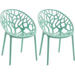 CLP 2er Set Gartenstuhl Hope, Modernes Design, Wetterfest, Stapelbar, Mit Armlehnen,hellgrün
