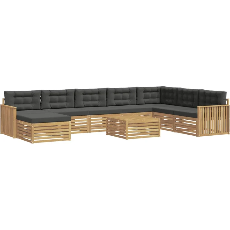 vidaXL Outdoor-Sofagarnitur 9 stk. 7-Sitzer Weiß und Anthrazit 3391002 – Bild 2