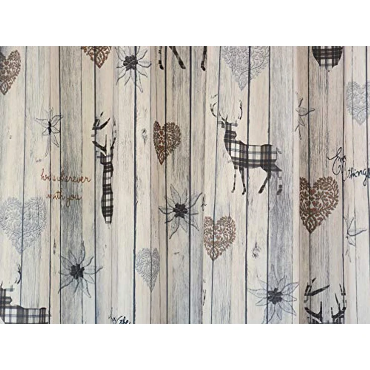 Clever-Kauf-24 Vorhang Schlaufenschal Hirsch Landhaus braun 135x145/ 175/ 245 (1 St), verdeckte Schlaufen, halbtransparent, Store – Bild 4