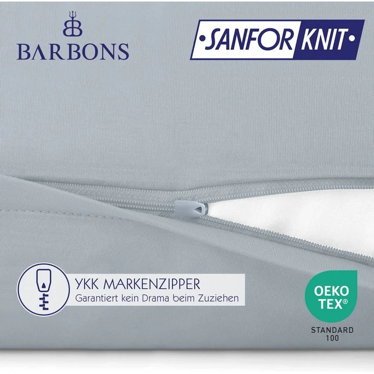 BARBONS Kissenbezug 100% Baumwolle Kissenbezug, weiche Kopfkissenbezug, Kissenhülle, (2 Stück), 165 g/m², Jersey – Bild 4