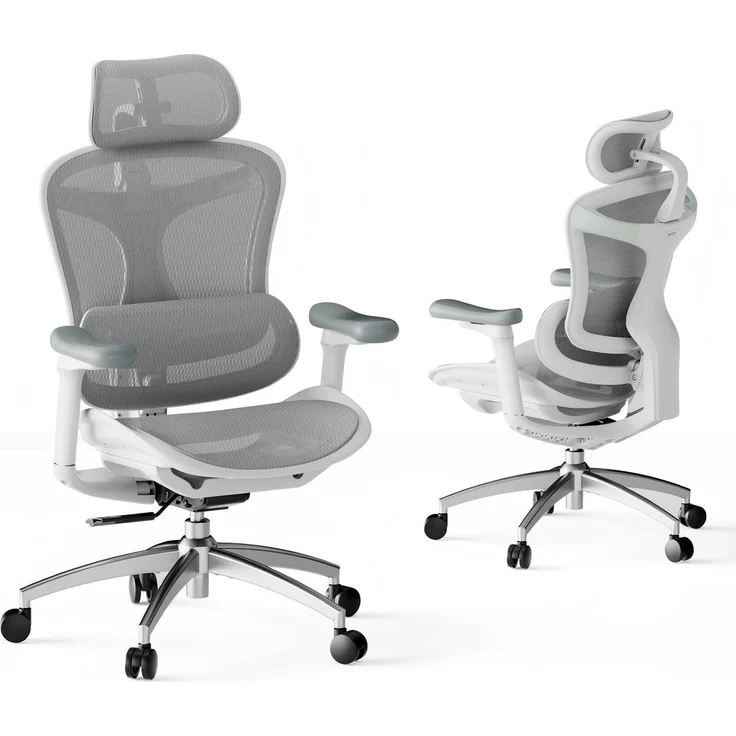 Sihoo 'Doro C300L' ergonomischer Schreibtischstuhl, 126x78,5 cm, in Weiß – Bild 1