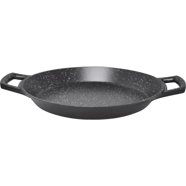 Aluguss Paellapfanne Pfanne Paella Ø40 Induktion Bratpfanne Grillpfanne mit zwei Handschuhen