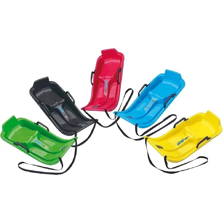 KHW Minibob | Farblich Sortiert | schneller Kinderschlitten aus Kunststoff | robust & frostbeständig | leicht & wendig | mit Brems- & Lenkfunktion | Made in Germany | TÜV-geprüft | 80×40×20 cm