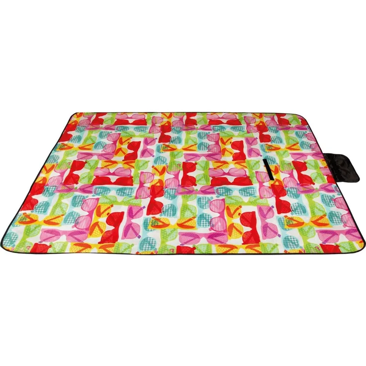 Bc Agentur Picknickdecke wasserabw. mit Fotodruck, Sunglasses-Design, Stranddecke, Kofferraumunterlage, Campingdecke, 80x120 cm