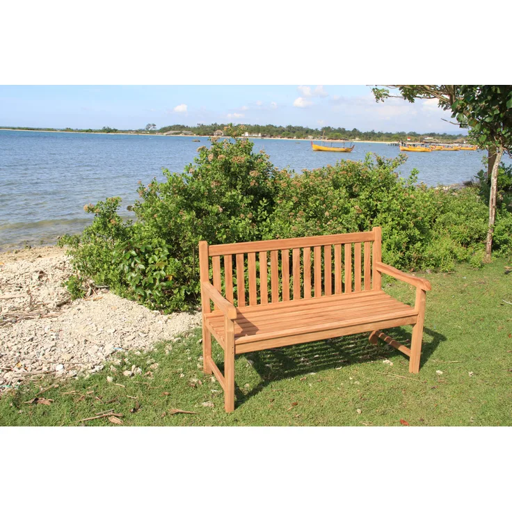 Teak Sitzbank Gartenbank Holzbank Teakbank Parkbank Picadelly nachhaltig 135cm