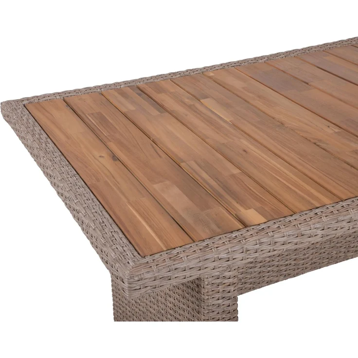 Gartentisch ESSEN - Akazie, Weidenbraun, 100x220x75cm | Terrassentisch Wetterfest Outdoor Tisch – Bild 2