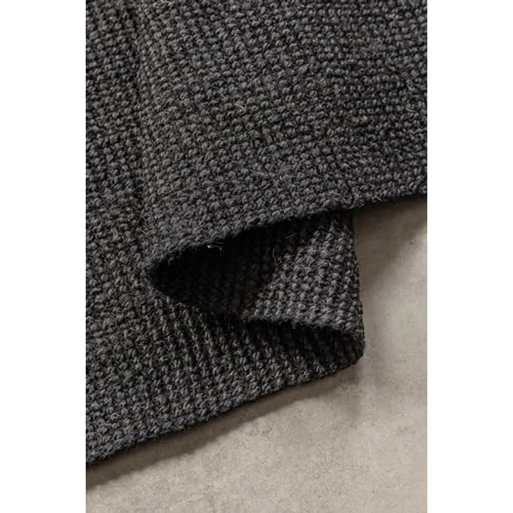 XXXL Flachwebeteppich Bouclé, Schwarz, rechteckig, 60x90 cm, Oeko-Tex® Standard 100, für Fußbodenheizung geeignet, beidseitig verwendbar, pflegeleicht und strapazierfähig – Bild 6