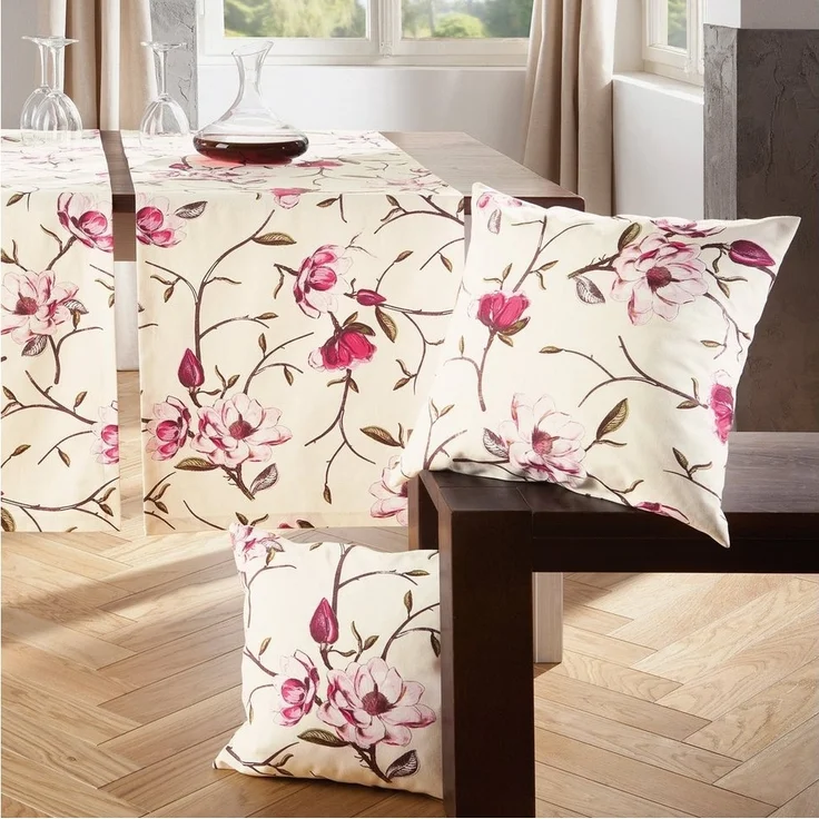 Erwin Müller Kissenbezug Kissenhülle "Magnolie", fleckabweisend Blumen – Bild 2