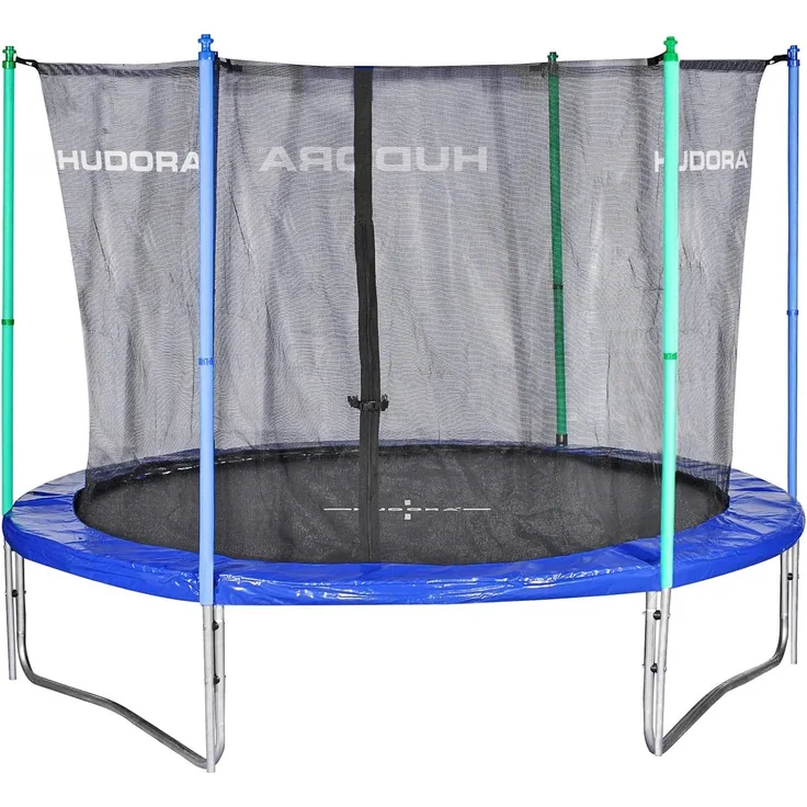 HUDORA Trampolin Fitness, blau - Garten-Trampolin mit Sicherheitsnetz - 300 cm