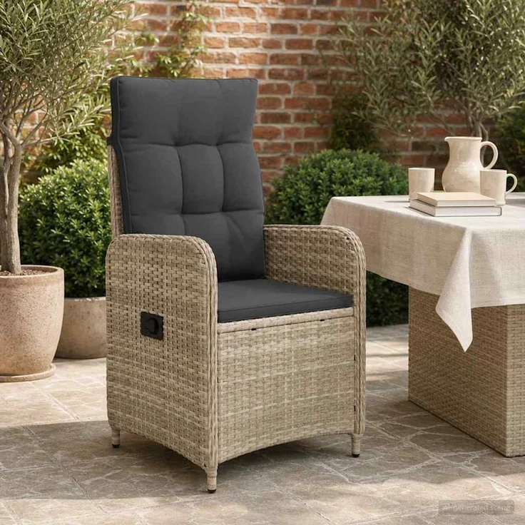 vidaXL Verstellbarer Gartenstuhl Hellgrau und Dunkelgrau 42027156 – Bild 1