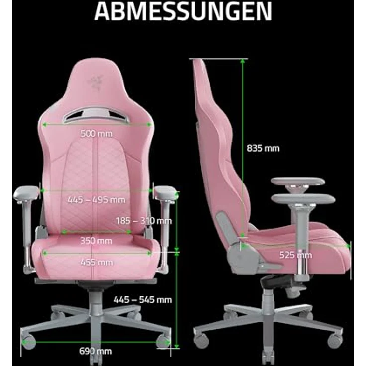 Razer Enki Bürostuhl mit Stahlrahmen, bis zu 130 kg – Bild 4