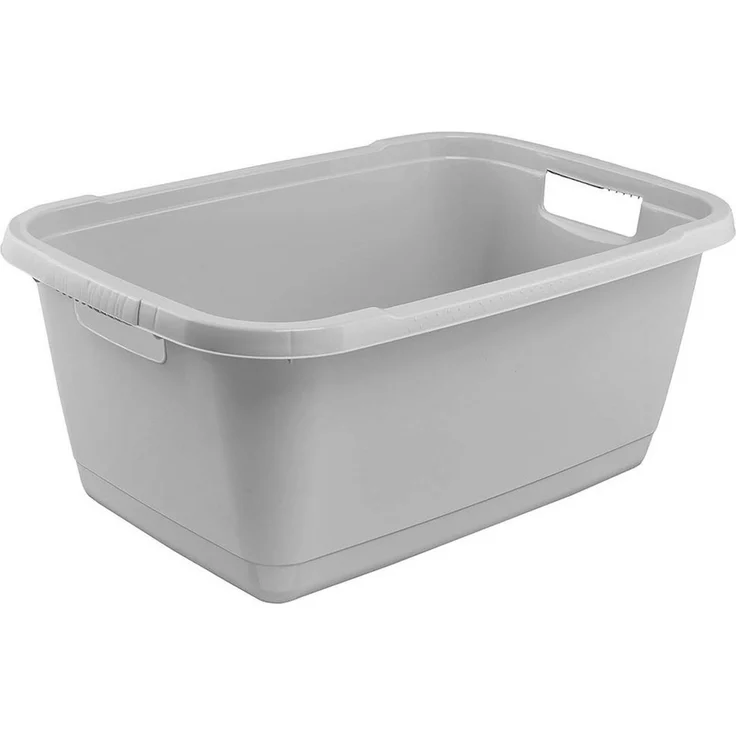 keeeper Wäschewanne, Stabiler Kunststoff, 52 l, Aenna, Nordic Grey, cca 65 x 44 x 28 cm – Bild 1