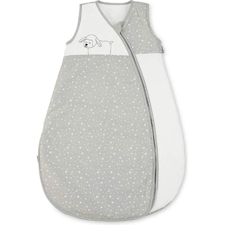 Sterntaler Sommer-Schlafsack Schaf Stanley für Kleinkinder, Reißverschluss, Größe: 70, Grau