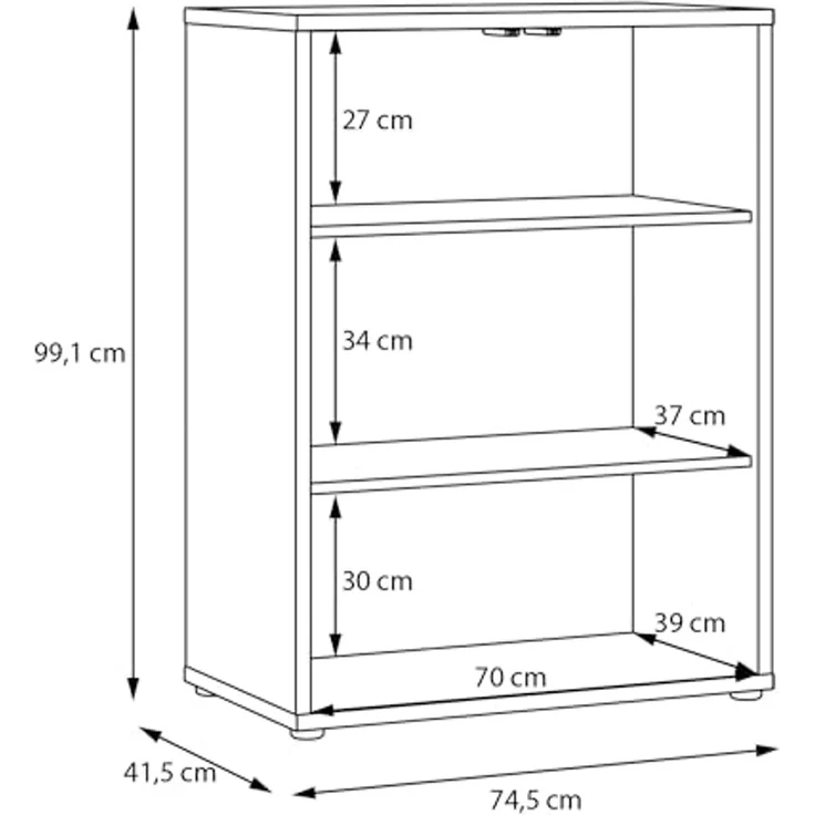FORTE Kommode Alice Springs. Kommode, 2 Türen, B/H/T 74,5/99,1/41,5 cm, Türen grifflos, Push to open – Bild 6