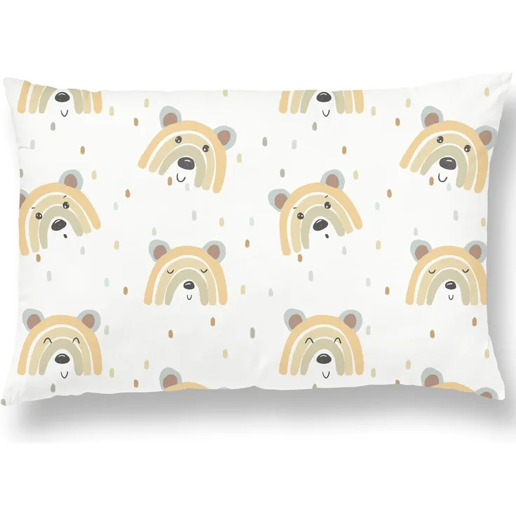 Kinderkissen Mit Kopfkissenbezug Aus Baumwolle- Kopfkissen Geeignet Für 3 Bis 10 Jahre - Größe 60x40 cm - Weiches Kissen Hypoallergen Maschinenwaschbar - Ideal Fürs Bett, Reisen und Schläfchen
