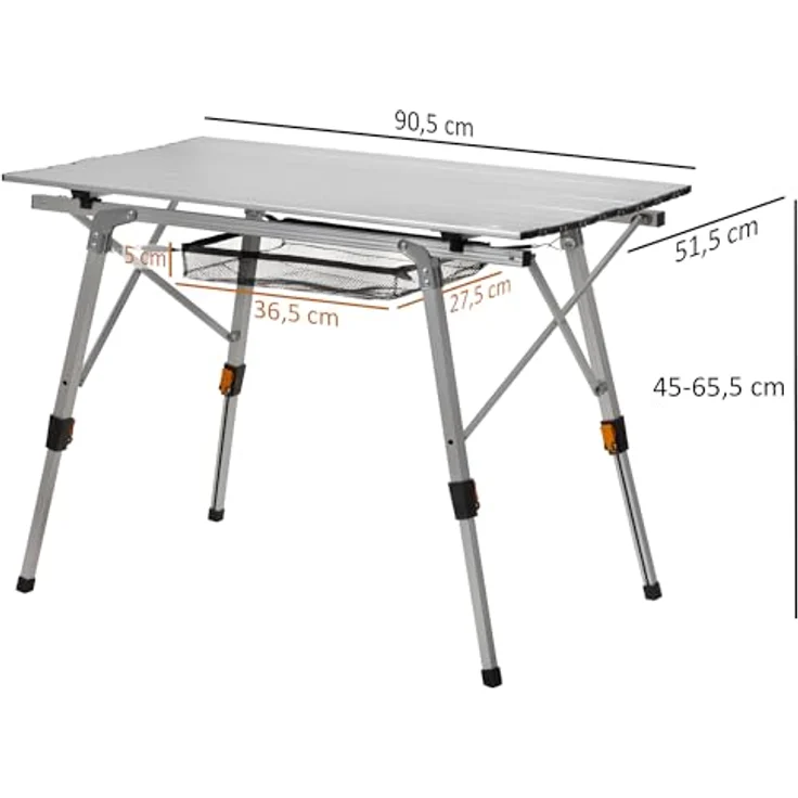 CampFeuer Campingtisch faltbar | 90,5x51,5 cm | Klapptisch mit Tragetasche, Gartentisch, Reisetisch | Falttisch höhenverstellbar, Outdoortisch, Beistelltisch | Balkontisch, Mehrzwecktisch – Bild 3