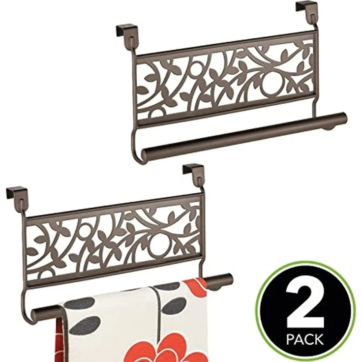 Geschirrtuchhalter Tür bronze Handtuchhalter einhängbar 2er Set Metall mDesign – Bild 2