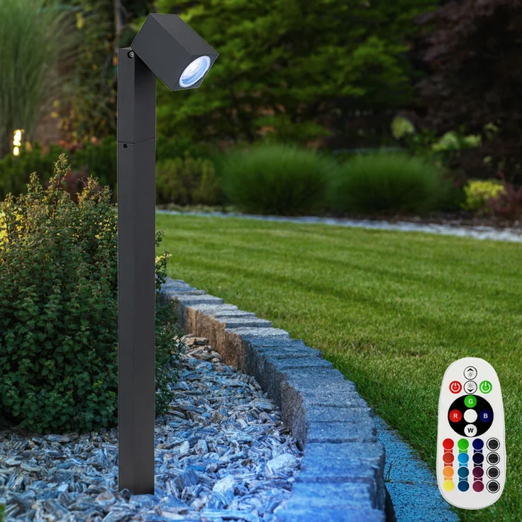 RGB LED Stehleuchte, anthrazit, Glas, Spot beweglich, H 80 cm – Bild 2