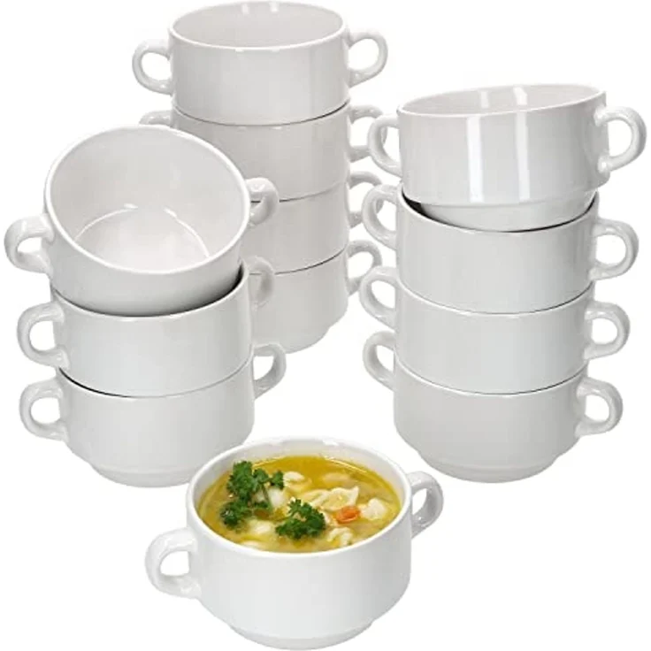 MamboCat Suppenschüssel 12er Set Stiva Suppenschale weiß 250 ml, Porzellan – Bild 1