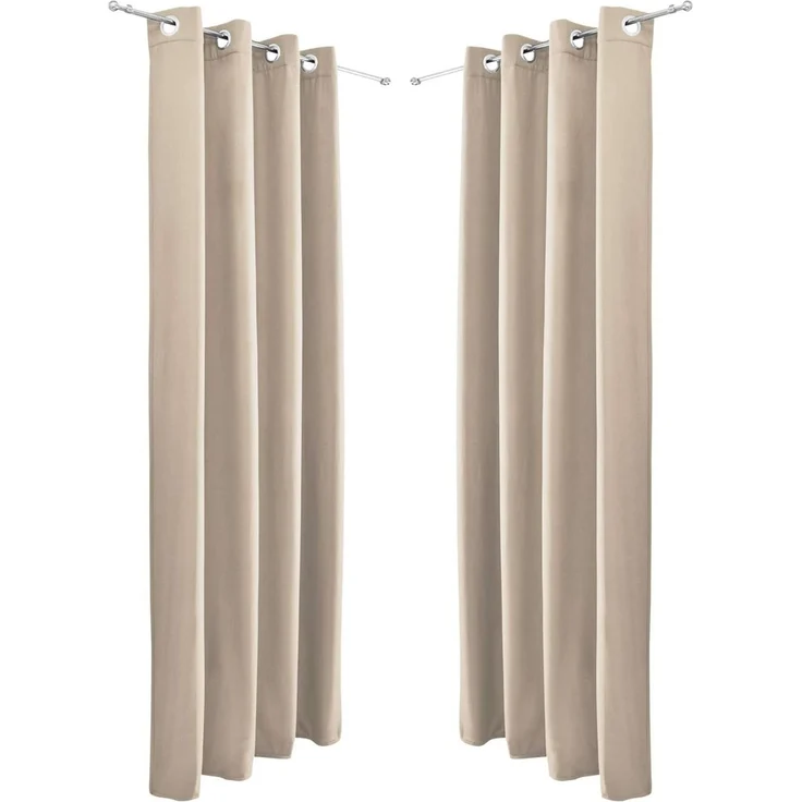 Beautissu Vorhang 2er Set Thermovorhang Gardine Creme Amelie TO, 140x245cm, Ösenvorhang isolierend Kälte- & Hitzeschutz Vorhang Wohnzimmer – Bild 4