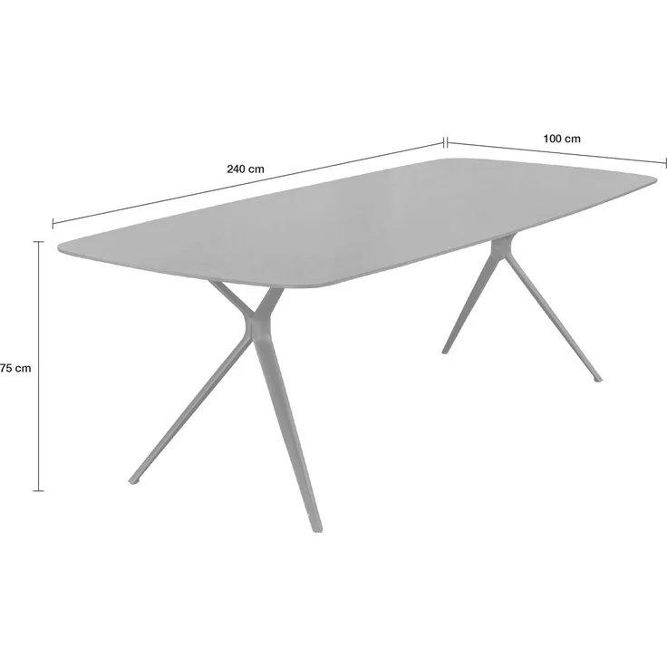 Gartentisch Balu Esstisch Terrassentisch 200x100x75cm Aluminium/sintered stone Anthrazit – Bild 2