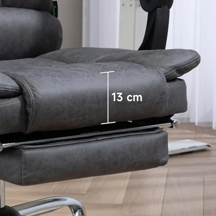 Vinsetto Massage-Bürostuhl mit Fußstütze, höhenverstellbar 111-119 cm für optimale Ergonomie – Bild 9