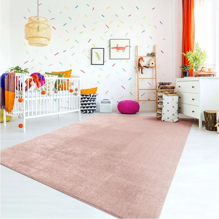 TT Home Teppich Diele, Esszimmer, Flur, Schlafzimmer, Wohnzimmer, Rechteckig, Höhe: 14 mm, Wohnzimmer Kurzflor Einfarbig Modernes Design Waschbar – Bild 2