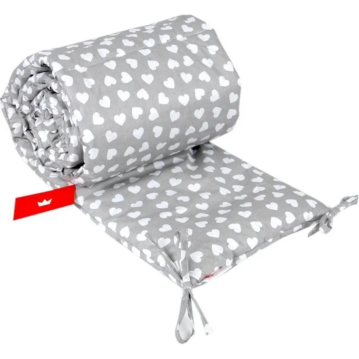 BabyLux Bettnestchen BABYLUX Bettumrandung NESTCHEN Bettnestchen 210 x 30 cm Babybett, 95. Herzen Grau