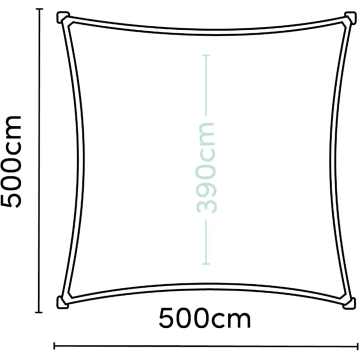 Coolfit Sonnensegel Quadrat, schwarz – Bild 4
