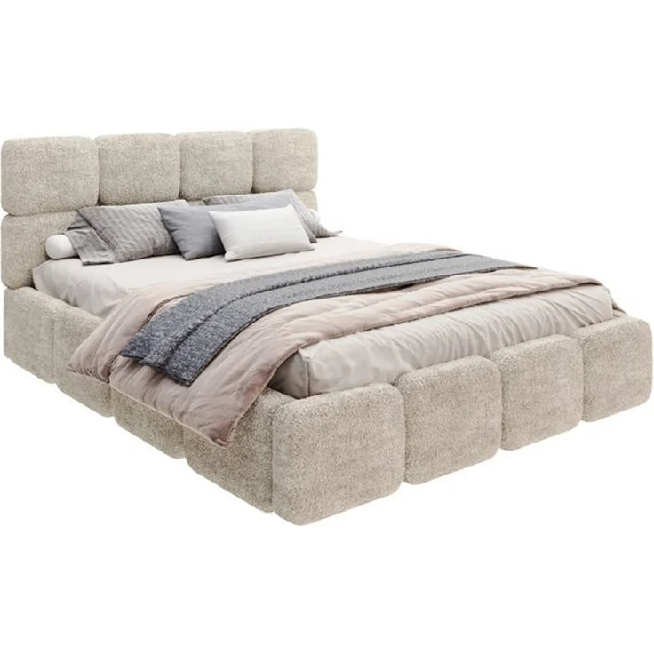 FDM Polsterbett CLOUDY Bettgestell Bett 140x200, 160x200, 180x200 cm Bestseller (verfügbar 140x200 160x200 180x200cm, Bettrahmen, Bett, mit großen gepolsterten Kopfteil, mit Bettkasten zum aufklappen), Hebbarer Metallrahmen, Bettkasten, ohne Matratze – Bild 4