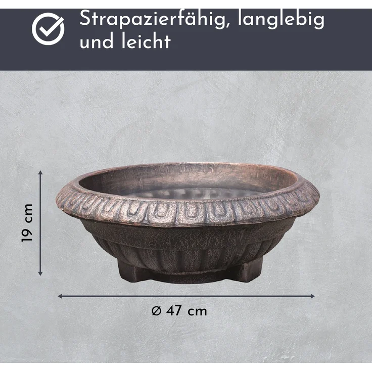 Pflanzschale BALLET rund, Pflanztopf bronze optik – Bild 3