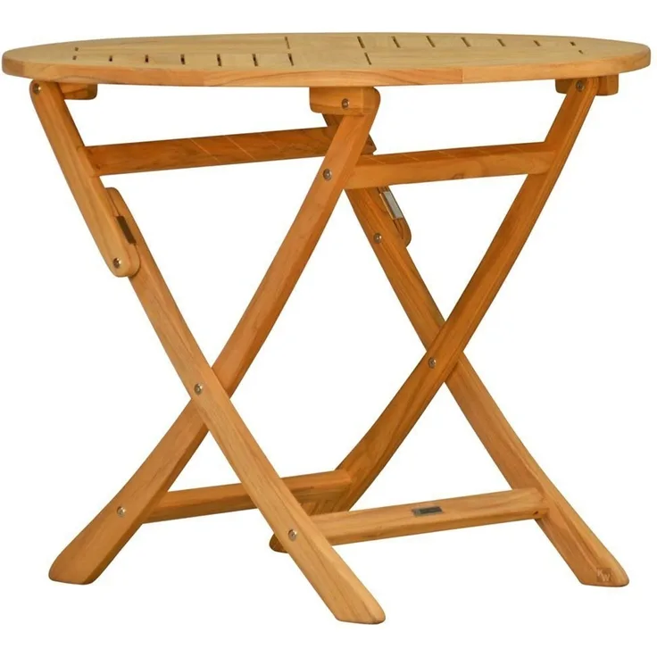 Kai Wiechmann Klapptisch Teak Gartentisch klappbar rund als wetterfester Holztisch aus Teak, klappbarer und unbehandelter Teakholztisch