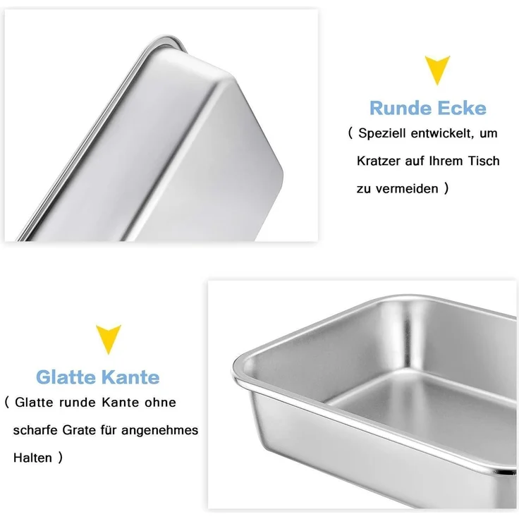 Homikit Edelstahl Rechteckige Auflaufform 32,5 x 25,5 x 8 cm - Backform Lasagne – Bild 3