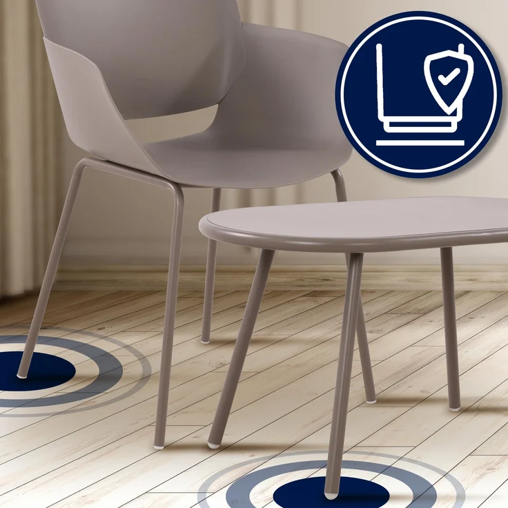 CLP Sitzgruppe Velvena Set Tisch Velva Stühle Alpena wetterfest und UV-beständig,taupe 4 Stühle – Bild 4