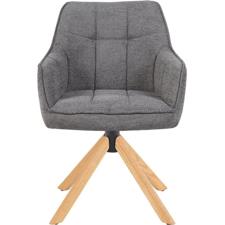 DUBI Möbel Polsterstuhl THOMAS-MIRA, 360° drehbar Massivholz oder Metallgestell 2er-Set – Bild 2