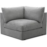 CAVADORE Sofa-Modul "Fiona" Spitzecke / Ecke für Wohnlandschaft oder XXL-Sessel / 107 x 90 x 107 / Webstoff silbergrau