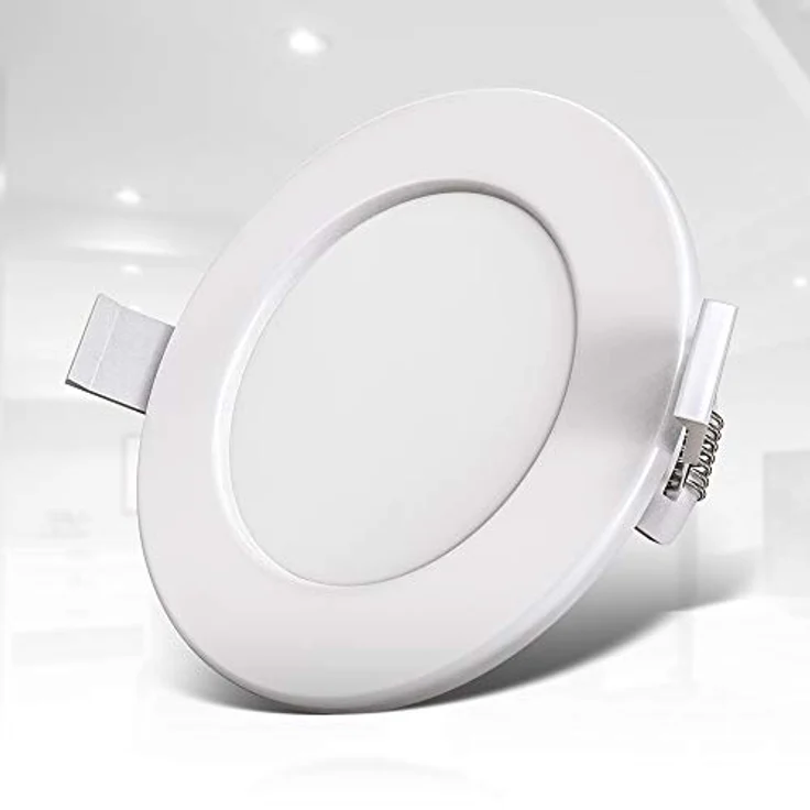 B.K.Licht LED Einbaustrahler Bad Einbauleuchten 9er Set Ultra-flach Ø115x30mm 230V Weiß - BKL1274, LED fest integriert, Warmweiß, 9 Badezimmer-Einbausprots Decke IP44 230V 6W 450 Lumen 3000K Warmweiß – Bild 3