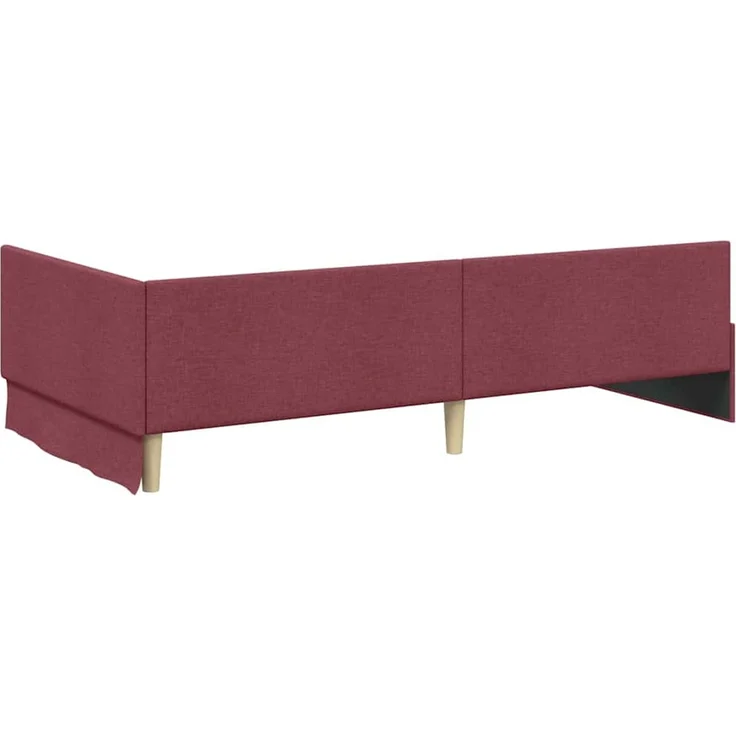 vidaXL Eckbettgestell mit Matratze 2 stk. Weinrot 90 x 190 cm Stoff 3393592 – Bild 9